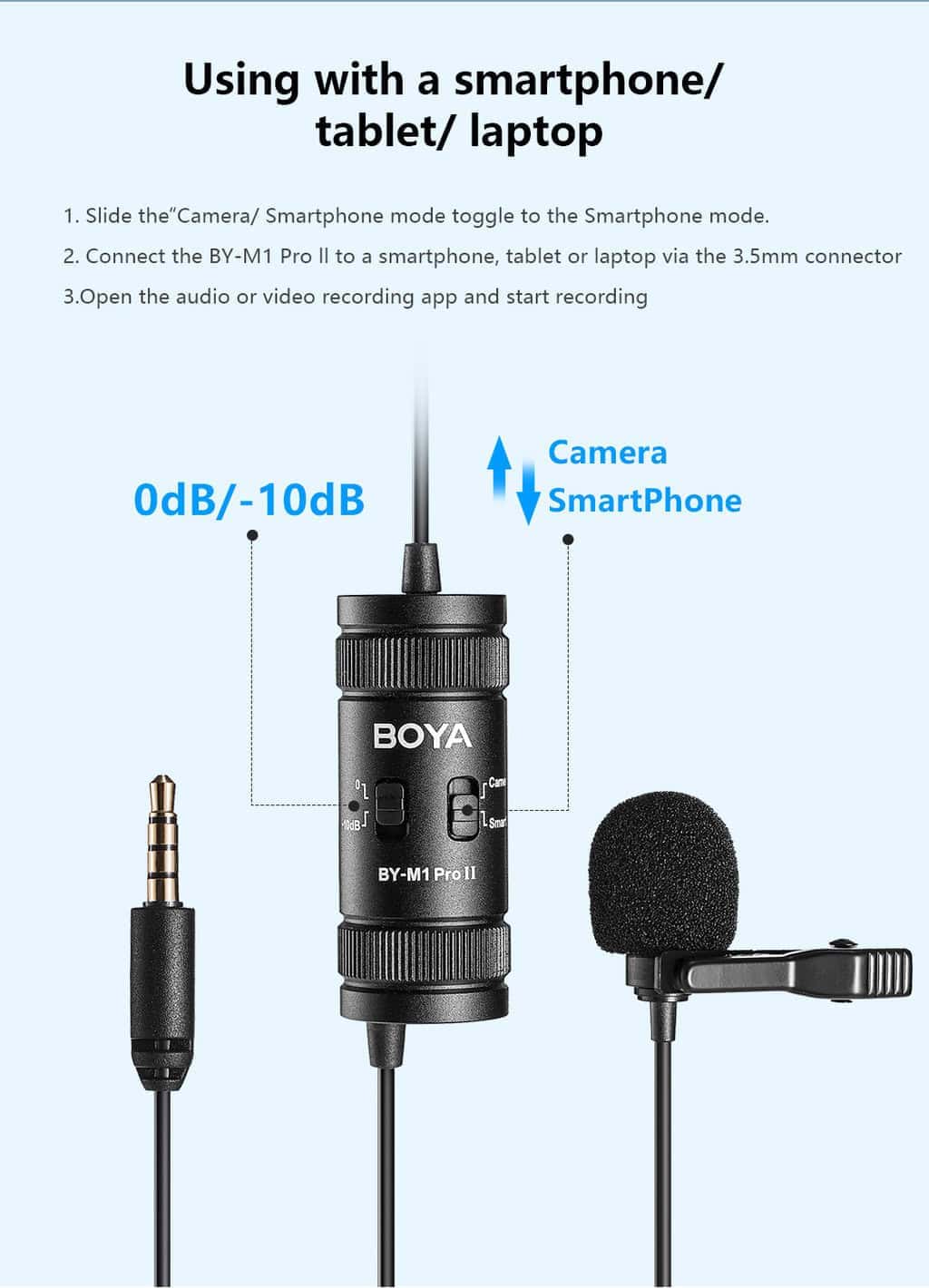 ميكروفون BOYA BY-M1 Pro II Universal Lavalier - الصورة 7
