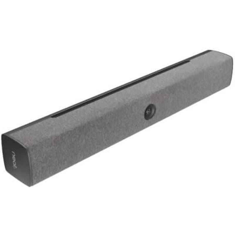 Speakerphone soundbar with camera for professional video conferencing.