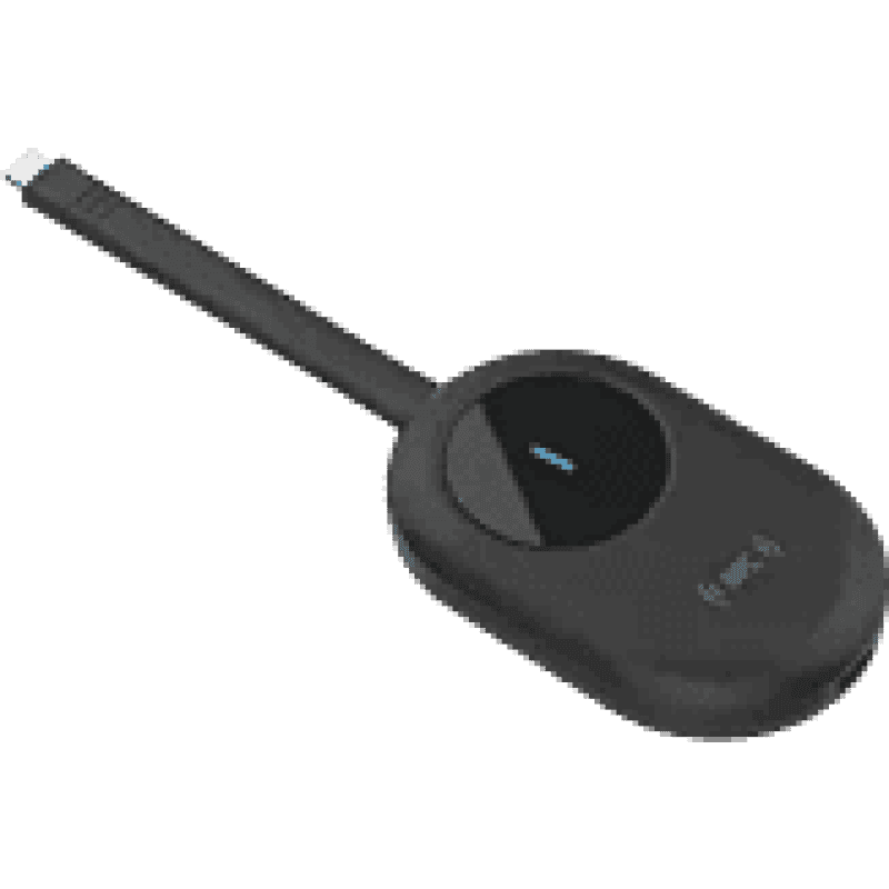 Usb wireless microphone receiver device on a green background.