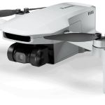 4K drone with camera and propellers for professional video capture.