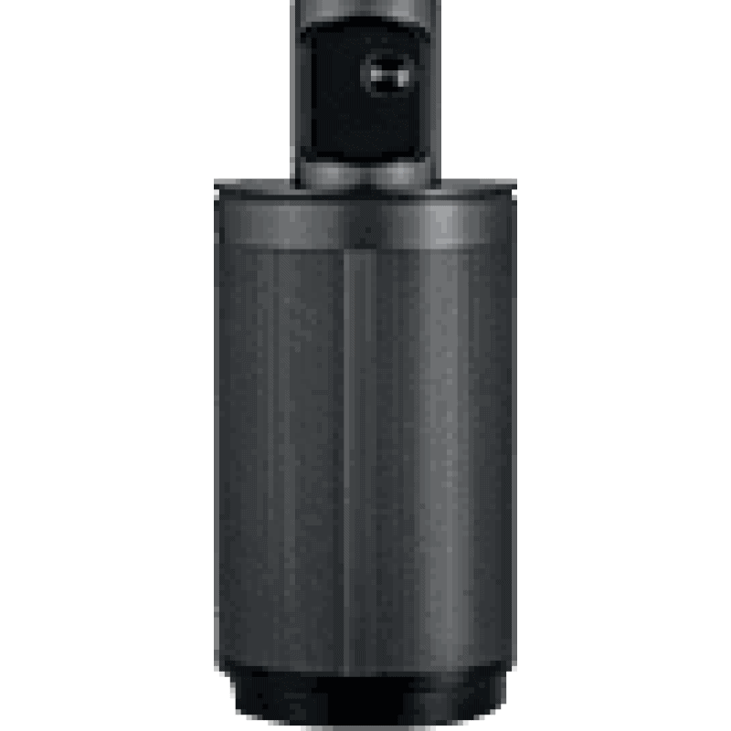 Webcam with built-in microphone and sleek black design for professional video conferencing.