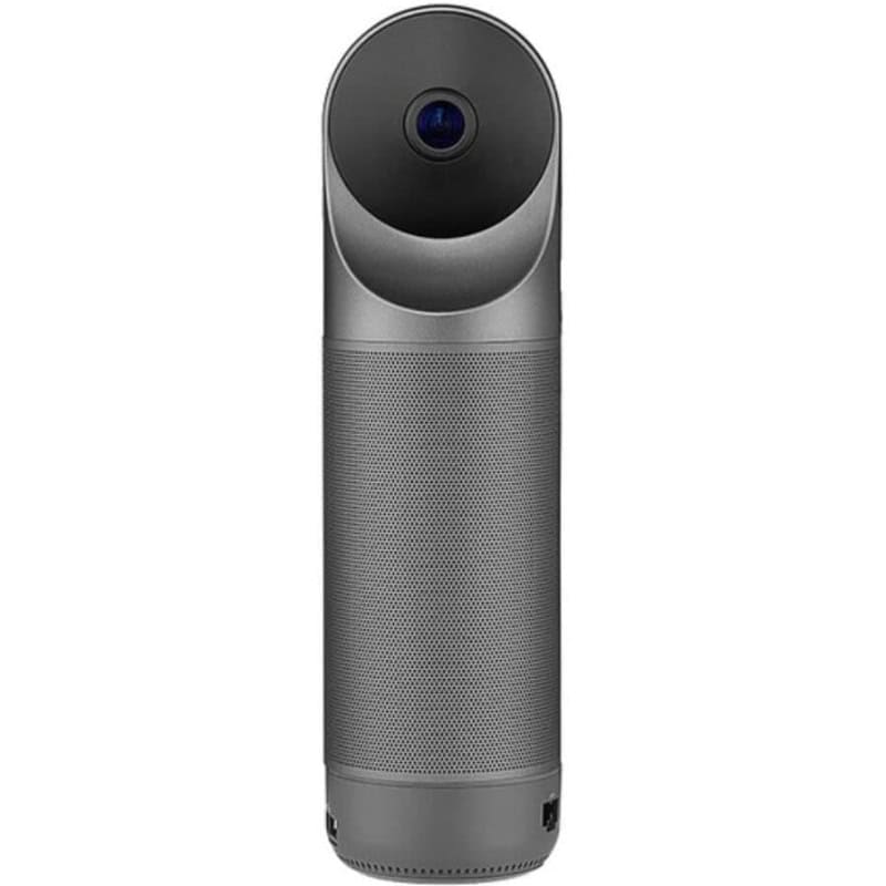 Webcam with a sleek cylindrical design, ideal for professional video conferencing.