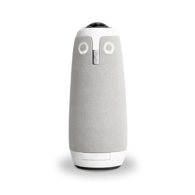 3. Robot compact blanc équipé d'une caméra et de capteurs, fonctionnant grâce à l'intelligence artificielle, destiné à l'automatisation et à la surveillance.