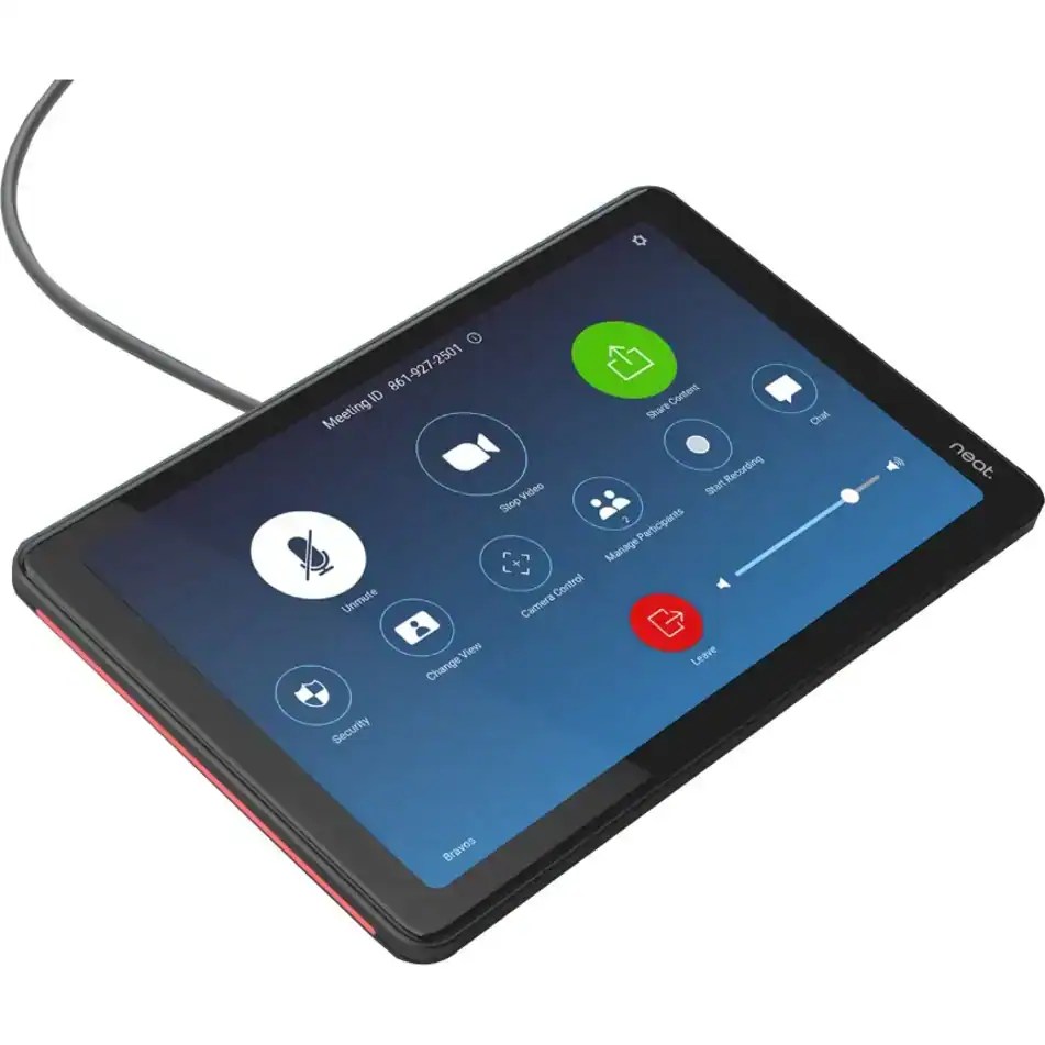 Smartphone haut de gamme pour conférences avec commandes d'appel vidéo et fonction de mise en sourdine du microphone.