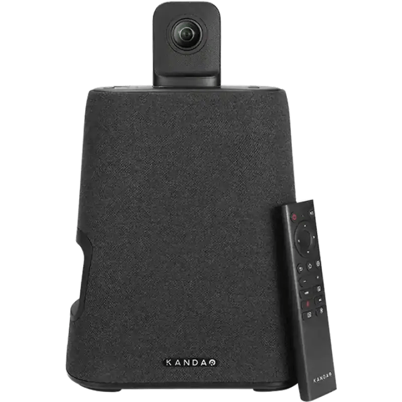 Caméra de visioconférence haute qualité avec télécommande.