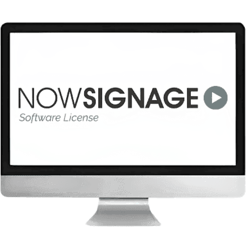 Now signage software license displayed on computer screen.