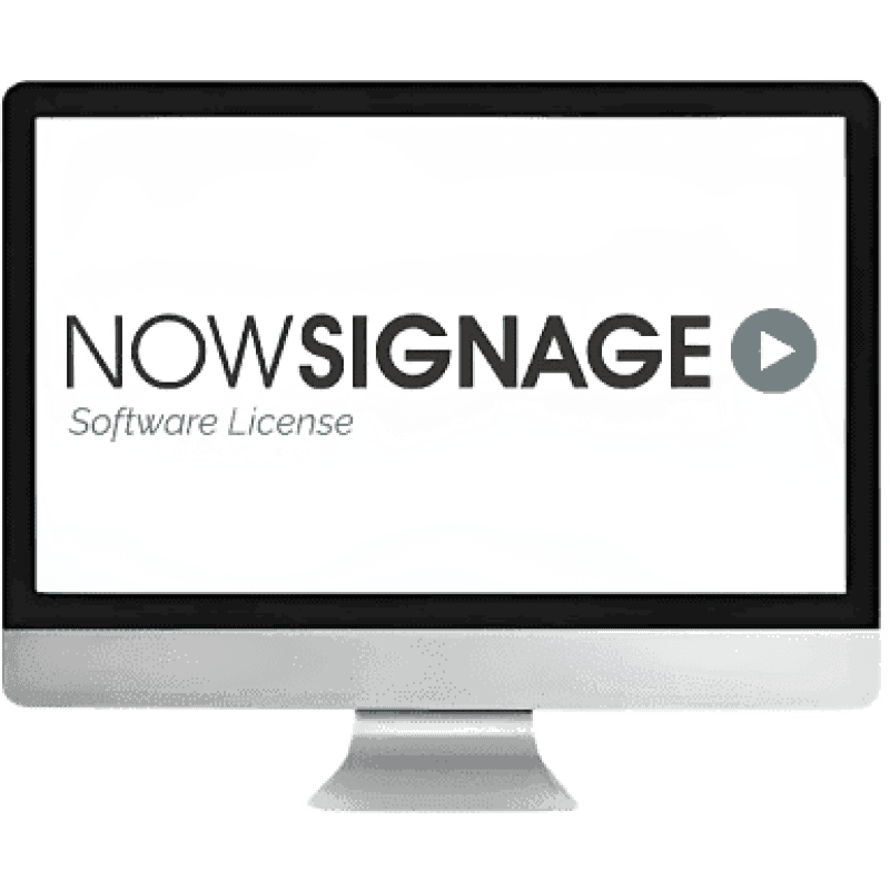 Now signage software license displayed on computer screen.