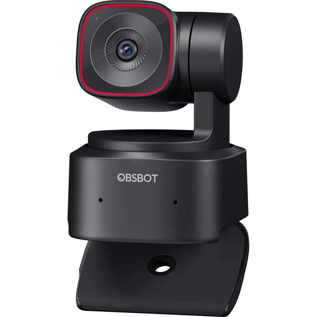 HD webcam with adjustable mount for professional video conferencing and live streaming.