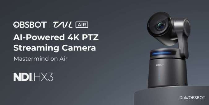 OBSBOT TAV AIR AI-Powered 4K PTZ Streaming Camera for professional video recording and live streaming.